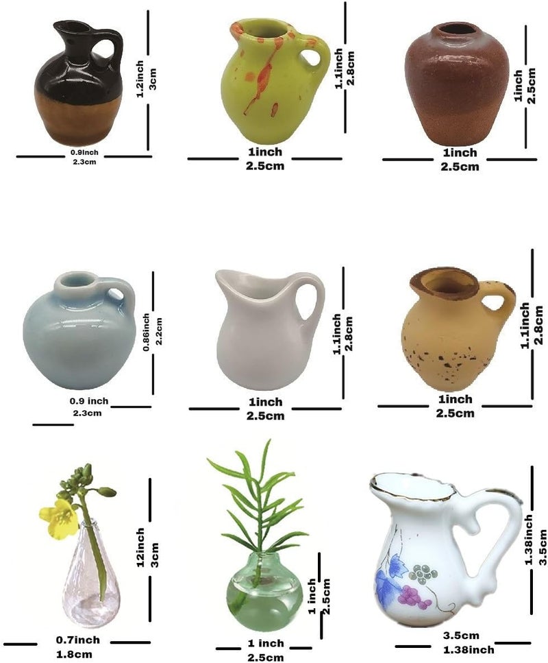 8PCS Mini Ceramic Vase Fridge Magnets Cute Plants Kitchen Decorative Refrigerator Accessories DIY Tiny Ceramic Vase Magnets for Fridge - Image 2