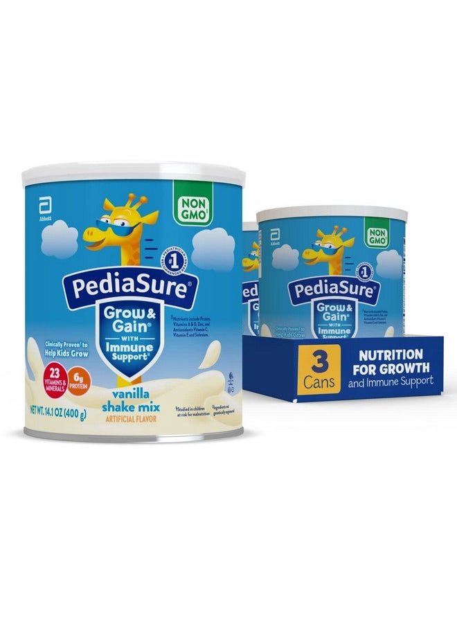 Pediasure - جرو آند جين شيك ميكس باودر، فانيليا، 14.1 أونصة (عبوة من 3 قطع) - Image 1