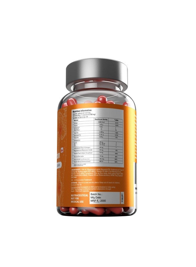 Gibbon Joint Action | Powerful Join Formula | Fish Oil, Collagen & Vitamin D3 Capsules | 40mg Undenatured Type II Collagen/Serving Made with UC-II | 30N with Triple 3x Action. - Image 3