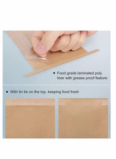 SYOSI Bakery Bags, Kraft Paper Bags Cookie Coffee Bags Gift Wrappers Holiday Party for Bakery Cookies Candies Dessert Chocolate Sandwich Lunch Bags with Window, 20 Pcs  - Image 3