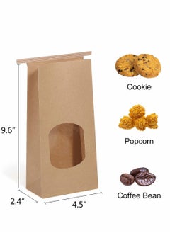 SYOSI Bakery Bags, Kraft Paper Bags Cookie Coffee Bags Gift Wrappers Holiday Party for Bakery Cookies Candies Dessert Chocolate Sandwich Lunch Bags with Window, 20 Pcs  - Image 2