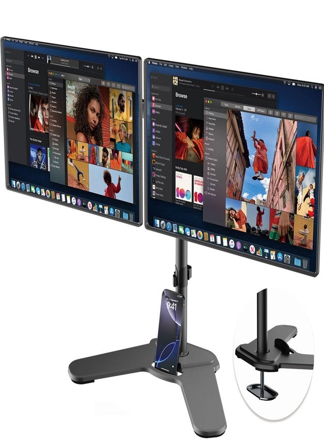 سابتك Suptek free-standing Dual Monitor Desk Mount 32"