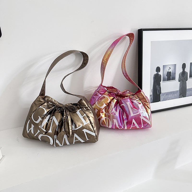 Summer New Trend Large Capacity Women's Letter Print Dumpling Bag Fashion Commute Shoulder Bag - Image 2