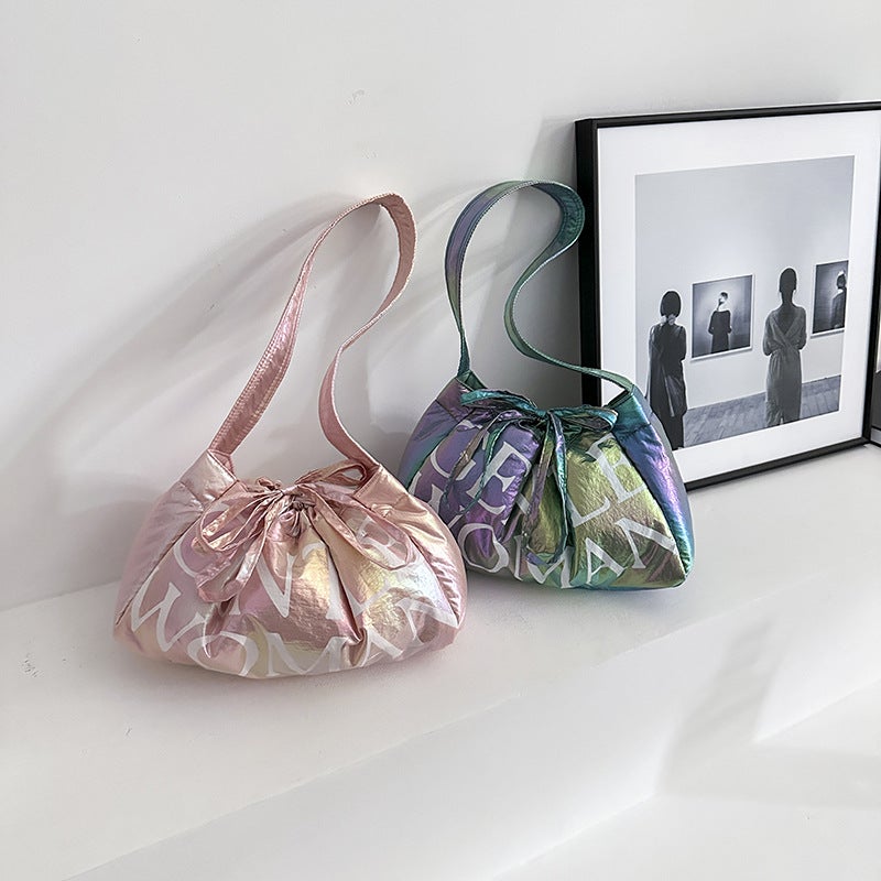 Summer New Trend Large Capacity Women's Letter Print Dumpling Bag Fashion Commute Shoulder Bag - Image 3
