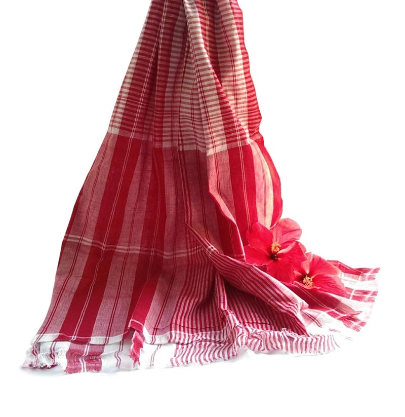 Mayaka786 Light weight Gamcha Bath Towel  Indian Bengali Style Red