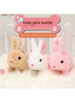 Generic Simulation Rabbit Electric Plush Rabbit Toy Children Will Call The Baby Pet Jump White Rabbit Birthday Gift-Color:Powder Rabbit-Specifications:Battery Self-provided (send Screwdriver)  - Image 3