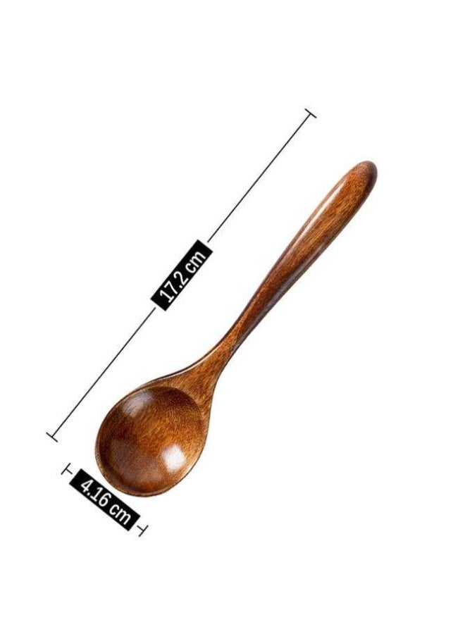 REZZOSS Premium 6 PCS Wooden Spoons for Honey, Tea & Coffee - 6.7 Inch Small Wood Serving Table Spoon Set - Eco-Friendly Reusable Bamboo Style Teaspoons for Soup, Eating & Dessert - Unique Handcrafted Kitchen Utensil Gift for Housewarming - Image 2
