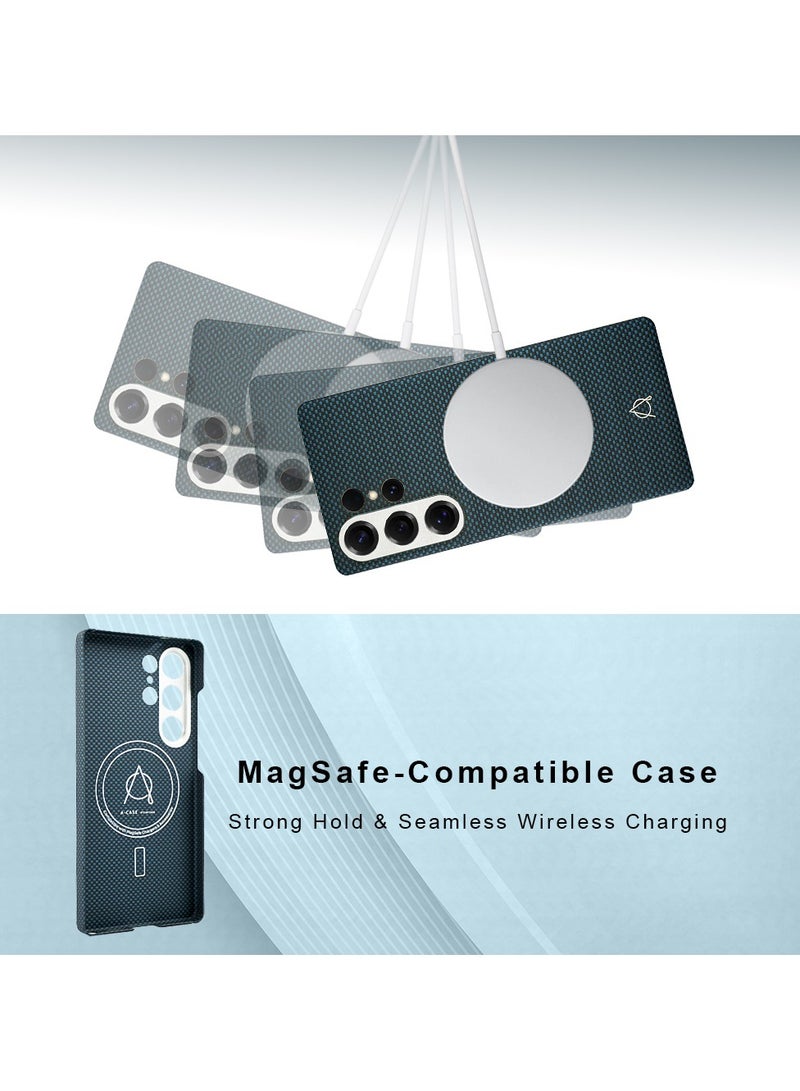 A-Case Series Desen Built-in Powerful Magnet Made of Aramid Fiber, High Quality, Light as a Feather, Thick Camera Protection Compatible with Samsung Galaxy S25 Ultra - Blue - Image 4
