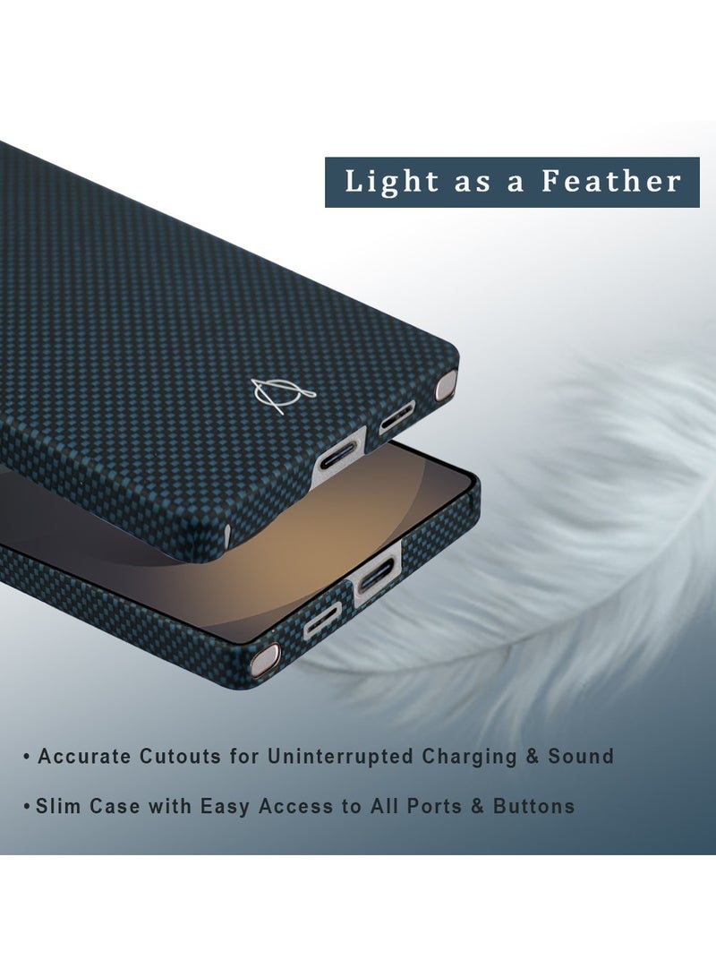 A-Case Series Desen Built-in Powerful Magnet Made of Aramid Fiber, High Quality, Light as a Feather, Thick Camera Protection Compatible with Samsung Galaxy S25 Ultra - Blue - Image 5