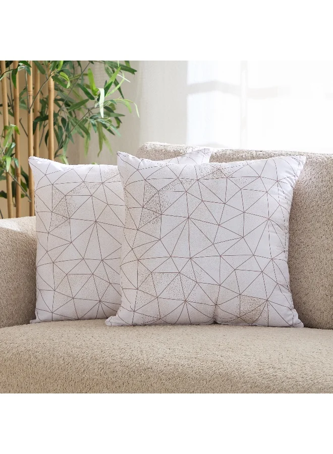 Home Box Hampton Dotry 2-Piece Microfiber Printed Cushion Set - 45x45 cm