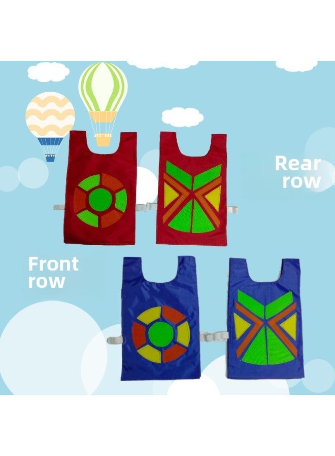 Children's Double-layer Sticky Jersey Super Battle Jacket Vest Kindergarten Parent-child Interactive Play Throwing Sticky Target Avoidance Game-Color:Red 6 Blue 6 Super Shirt Vest With 24 Balls - Image 4