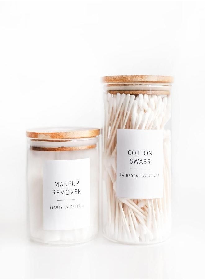 Savvy & Sorted SAVVY & SORTED Bathroom Labels for Organizing - 158 White Bathroom Labels for Containers - Labels for Bathroom Containers & Makeup Organizer - Soap Labels Shampoo Labels Bathroom Storage Containers  - Image 1