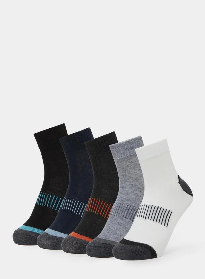 ستايلي Pack of 5 - Contrast Detail Ankle Socks