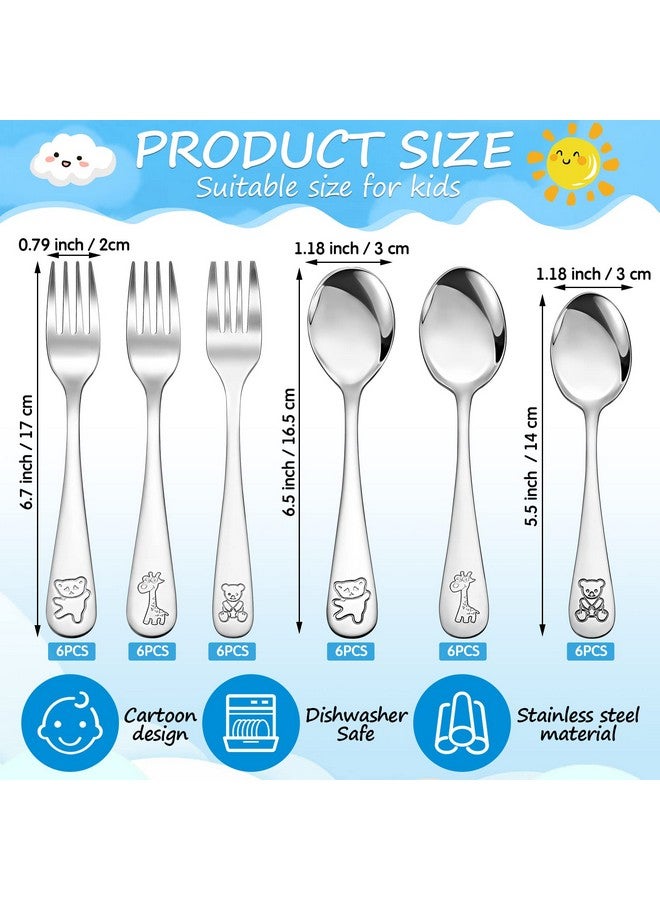 eBoot 36 Pcs Kids Silverware Set Toddler Utensils Stainless Steel Safe Forks and Spoons 16 Kids Forks 16 Kids Spoons Children Metal Cutlery Set Baby Flatware Sets (Silver) - Image 2