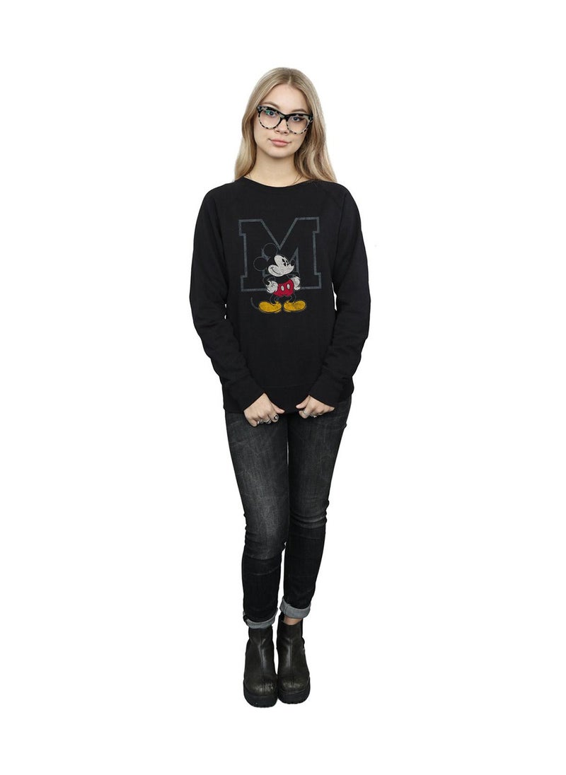 Disney Disney Womens/Ladies Classic M Mickey Mouse Sweatshirt - Black  - Image 4