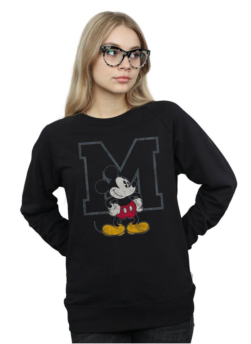 Disney Disney Womens/Ladies Classic M Mickey Mouse Sweatshirt - Black  - Image 2