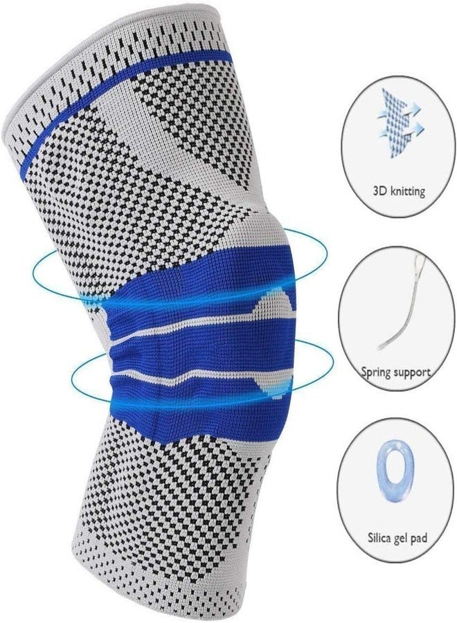 Silicone Spring Knee Pad, Knee Protector for Running, Indoor & Outdoor Sports, Joint Pain Relief