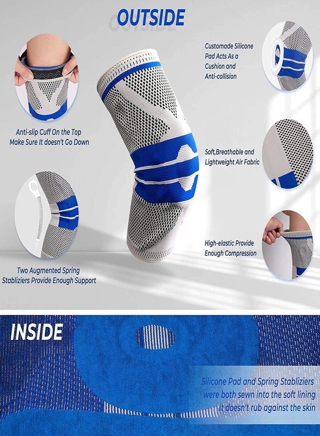 Silicone Spring Knee Pad, Knee Protector for Running, Indoor & Outdoor Sports, Joint Pain Relief