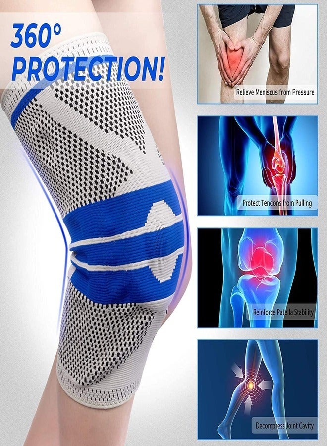 Silicone Spring Knee Pad, Knee Protector for Running, Indoor & Outdoor Sports, Joint Pain Relief