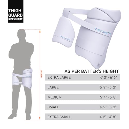 moonwalkr Thigh Guard 2.0 Protective Gear for Batter’s Height (5’9”- 6’2”) Cricket Thigh Pad Cricket Accessories & Equipment Safeguarding Both Your Outer and Inner Thighs White (Large, Left Hand) - Image 3