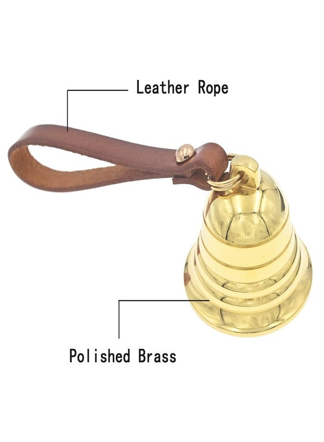 KMOATIM Brass Hanging Bell for Door Knob Decoration, Gold Home Garden Christmas Decor Shopkeepers Bell on Leather Rope Xmas DIY - Image 5