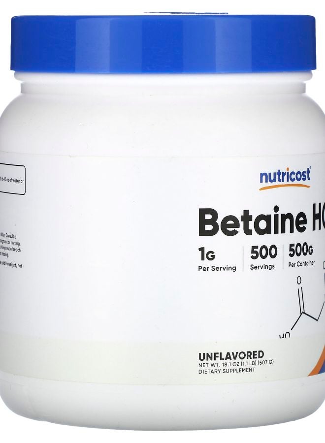 Nutricost Betaine HCI Unflavored 18.1 oz (507 g) - Image 2
