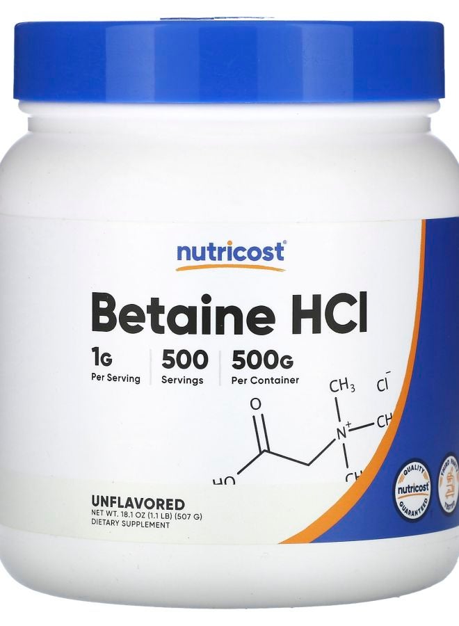 Nutricost Betaine HCI Unflavored 18.1 oz (507 g) - Image 1