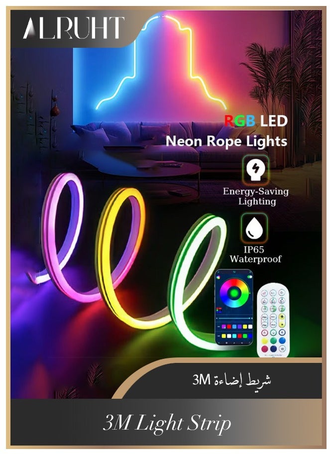 Alruht LED Light Strip Neon light with Remote Control, UK Plug Charge,Waterproof, Ideal for Patterns lighting, TV Backlighting, Gaming Room, Bedroom and Indoor Decor  - Image 1