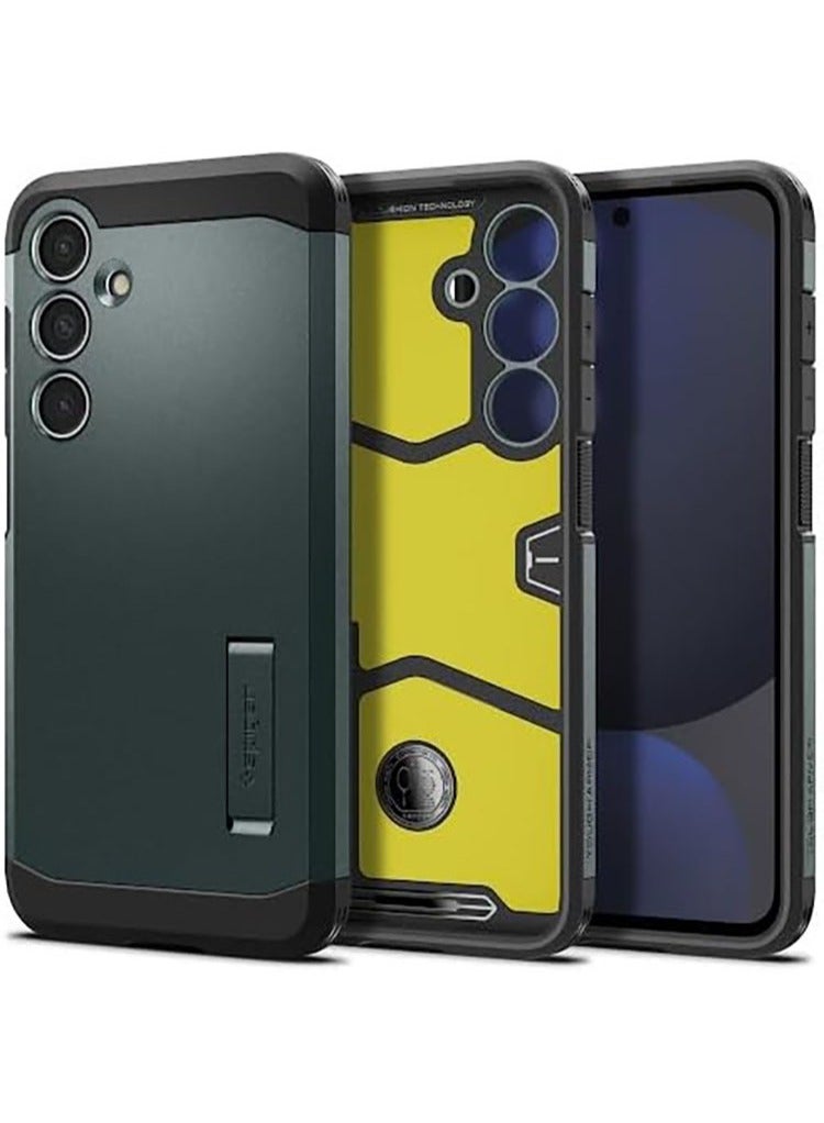 Spigen Tough Armor for Samsung Galaxy S24 FE Case Cover with Extreme Impact Foam - Abyss Green