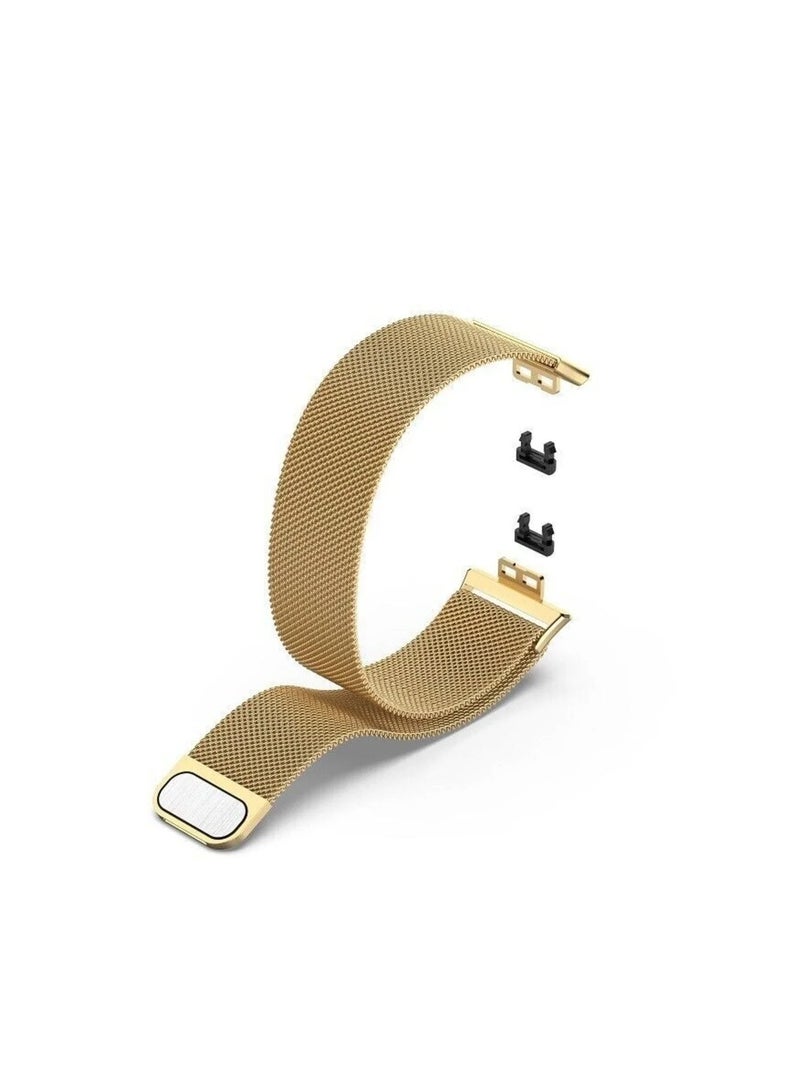 Stainless Steel Milanese Magnetic Loop Watch Band  Bright Gold - Image 1