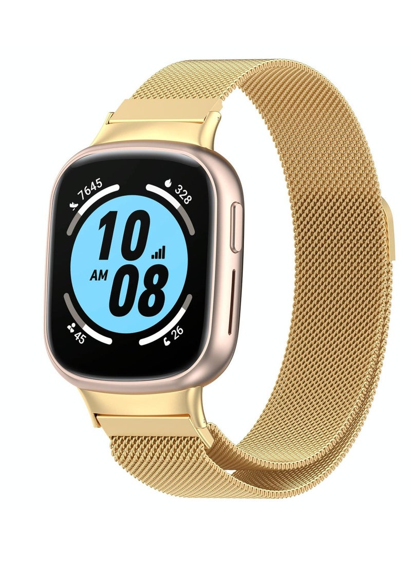 Stainless Steel Milanese Magnetic Loop Watch Band  Bright Gold - Image 2