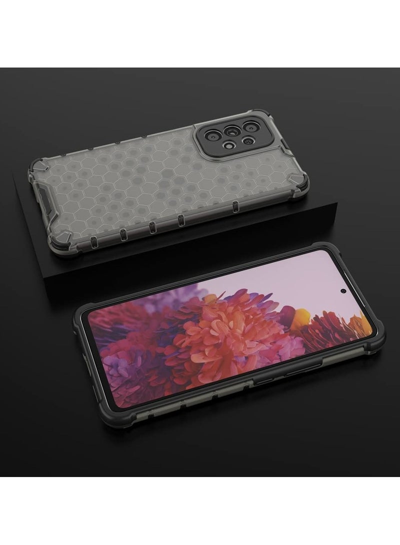 جراب حماية بتصميم خلية النحل، مقاوم للصدمات مع حماية للكاميرا متوافق مع Samsung galaxy A73 (رمادي) - Image 2