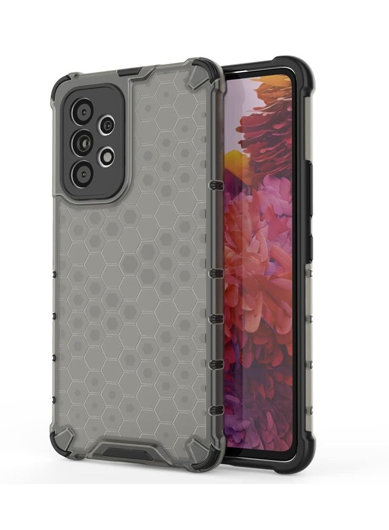 جراب حماية بتصميم خلية النحل، مقاوم للصدمات مع حماية للكاميرا متوافق مع Samsung galaxy A73 (رمادي) - Image 3