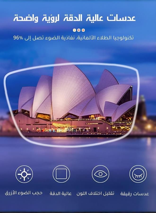 نظارات قراءة خفيفة بدون إطار فوتوكرومية، عدسات ذاتية التلوين لحجب الضوء الأزرق وتنقية الرؤية للاستخدام اليومي داخل وخارج المنزل - Image 4
