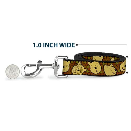 Buckle Down Buckle-Down Dog Leash Winnie The Pooh Expressions Honeycomb Black Browns 6 Feet Long 1.0 Inch Wide, Multicolor (DL-6FT-WDY273) - Image 5