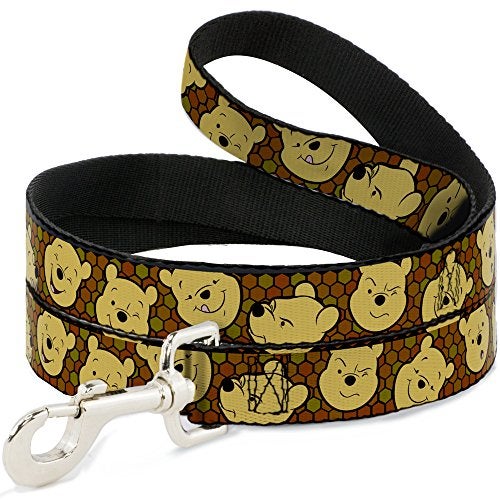 Buckle Down Buckle-Down Dog Leash Winnie The Pooh Expressions Honeycomb Black Browns 6 Feet Long 1.0 Inch Wide, Multicolor (DL-6FT-WDY273) - Image 1