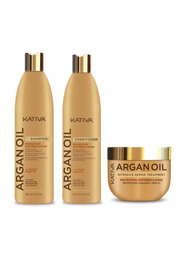 Kativa Argan Oil Shampoo Protection, Softness and Shine 355ml - Image 2