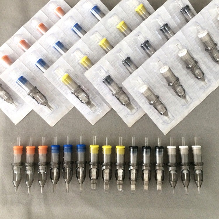 Factory supply tattoo integrated needle Xia'an motor machine needle yellow dragonfly colorful silicone rings transparent needle tattoo short needle pen - Image 2
