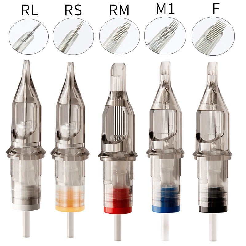 Factory supply tattoo integrated needle Xia'an motor machine needle yellow dragonfly colorful silicone rings transparent needle tattoo short needle pen - Image 1