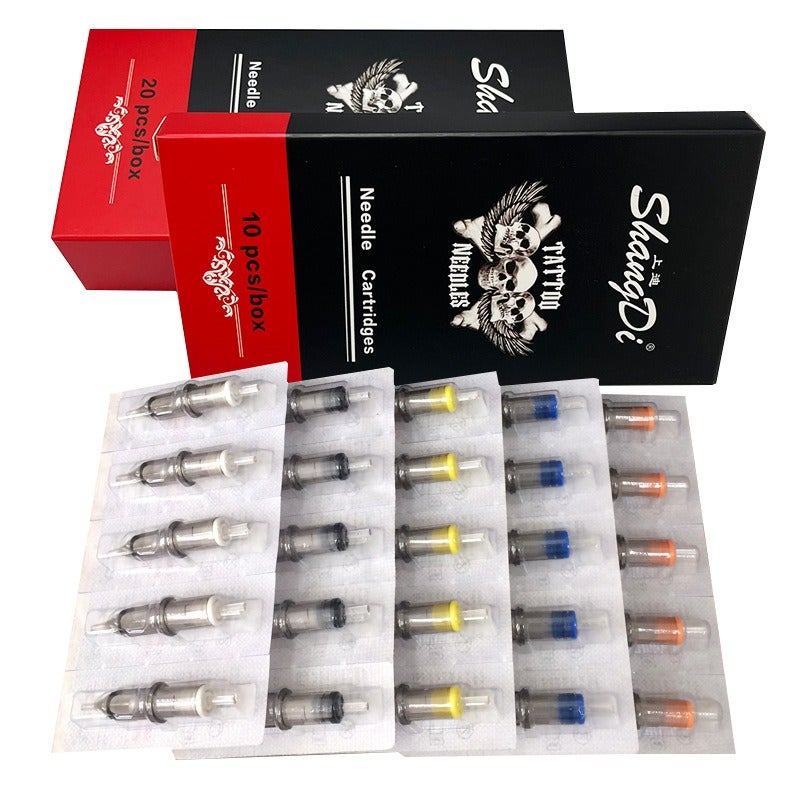 Factory supply tattoo integrated needle Xia'an motor machine needle yellow dragonfly colorful silicone rings transparent needle tattoo short needle pen - Image 3