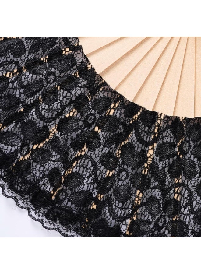 Elegant Black Lace Hand Fan – Lightweight & Foldable for Parties and Events - Image 3