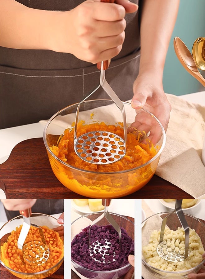Morlife 304 Stainless Steel Potato Masher Easy to Grip Non-Slip Handle - Image 2