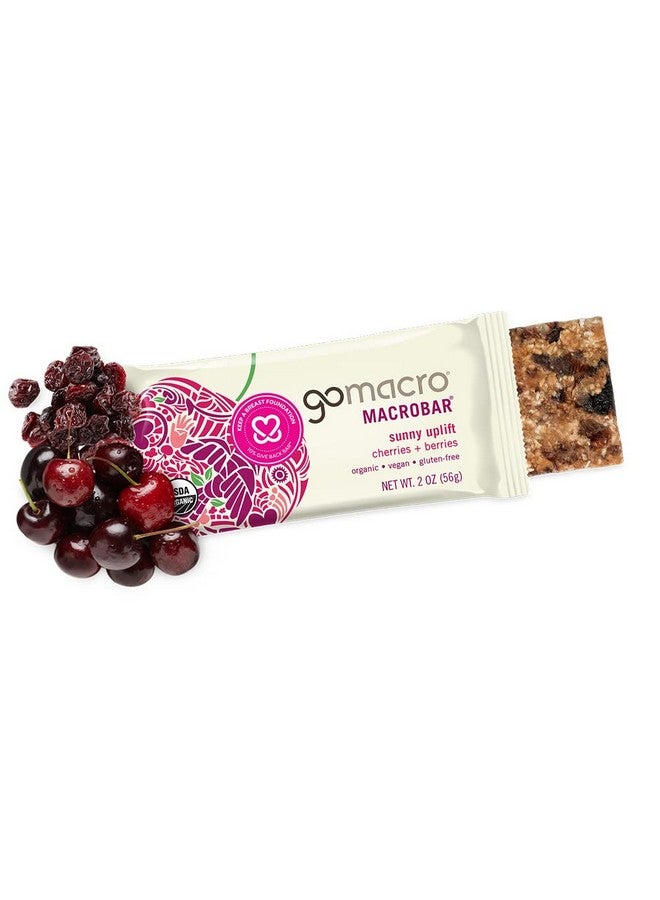 جو ماركو GoMacro MacroBar ألواح الوجبات الخفيفة النباتية العضوية بنكهة الكرز والتوت، 2 أونصة (عبوة من 12 قطعة) - Image 1