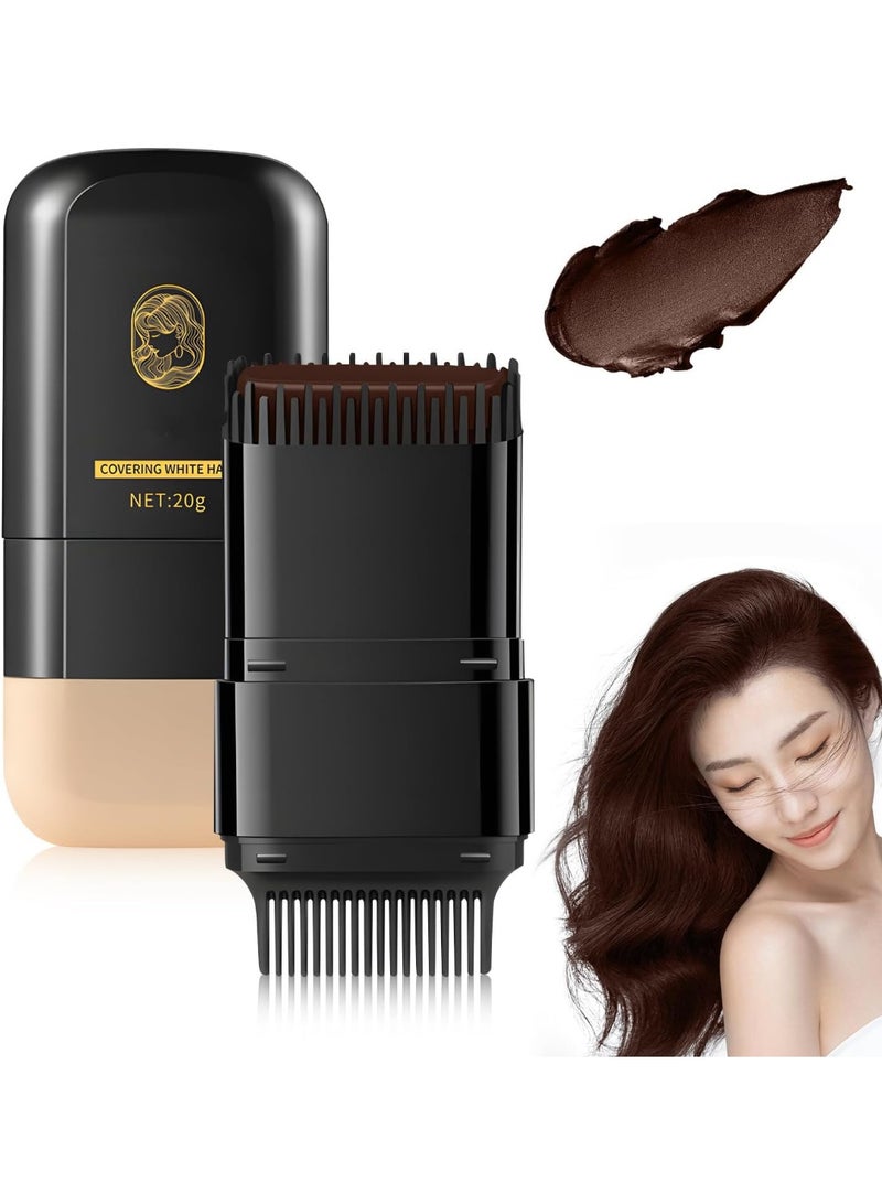 LOVELY 2-in-1 Hair Color Stick & Comb, Waterproof and Sweat-Proof Hair Dye Comb, Instant Convenient Root Touch up for Gray Hair, Touch up Comb for Women and Men(Chestnut Brown) - Image 1