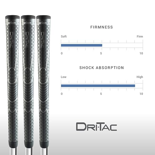 WINN DRI-TAC OVERSIZE Golf Grip, Non-Slip & Cushioned, Ultimate Comfort & Moisture-Wicking, Tackiness and Shock Absorption, Maximum Shock Absorption for Hand Fatigue Sufferers, AVS Tech, Lighter Grip Pressure, All-Weather Playability, Premium Polymer - Image 4