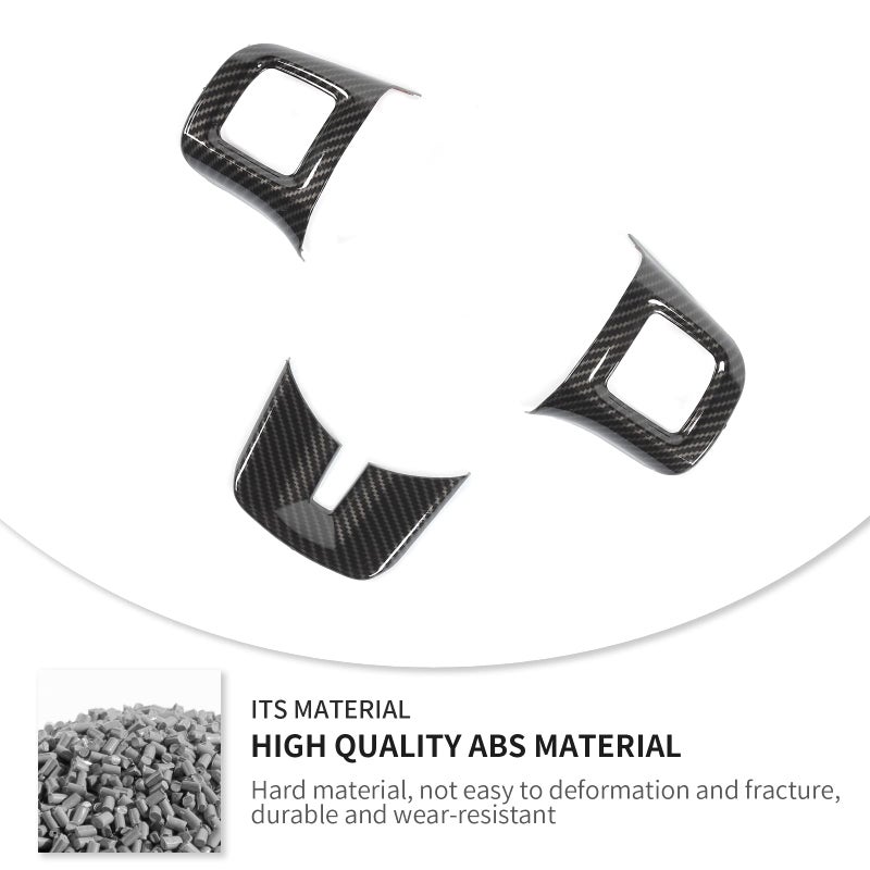 Linskip Steering Wheel Trim Compatible with Dodge Charger/Challenger/Durango/Dart 2009-2014 & Journey 2013-2022, Steering Wheel Cover for Charger Interior Accessories 3Pcs(Carbon Fiber) - Image 3