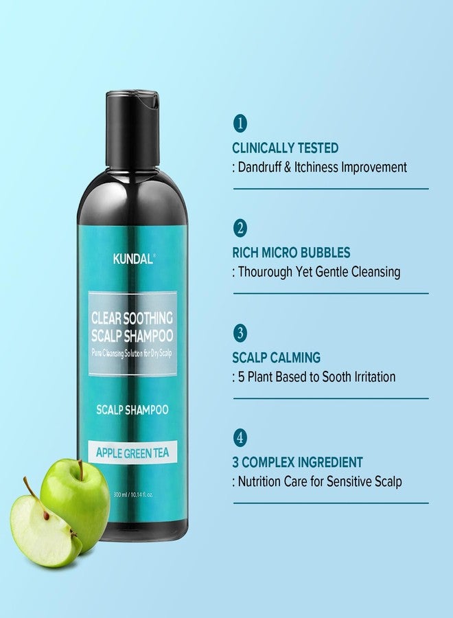 KUNDAL Clear Soothing Scalp Shampoo [Apple Green Tea] Shampoo - Korean Hair Care, Deep Cleansing, Sensitivity Care, For Dry Scalp 10.14fl oz (Pack of 1) - Image 4