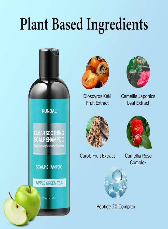 KUNDAL Clear Soothing Scalp Shampoo [Apple Green Tea] Shampoo - Korean Hair Care, Deep Cleansing, Sensitivity Care, For Dry Scalp 10.14fl oz (Pack of 1) - Image 3