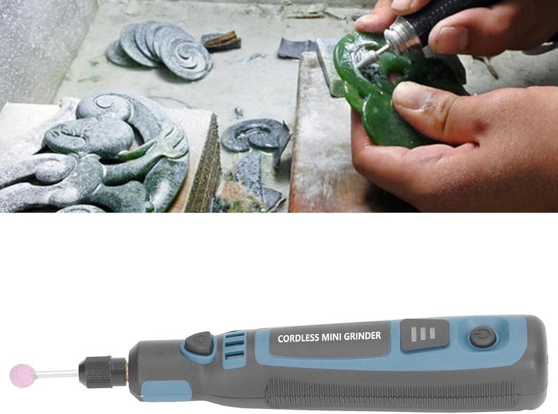 Adfaga Electric Grinder Pen Cordless Rotary Tool 3 Speed Adjustable Mini Engraving Pen for Wood Metal Plastic Glass Stone DIY Craft Projects with 26 Accessories ABS Lightweight Des - Image 2