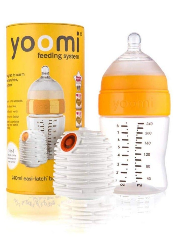 Yoomi 8oz Feeding Bottle Warmer Slow Flow Teat Orange - Image 1